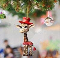 Acrylic flat Christmas Tree Decoration hanging on tree