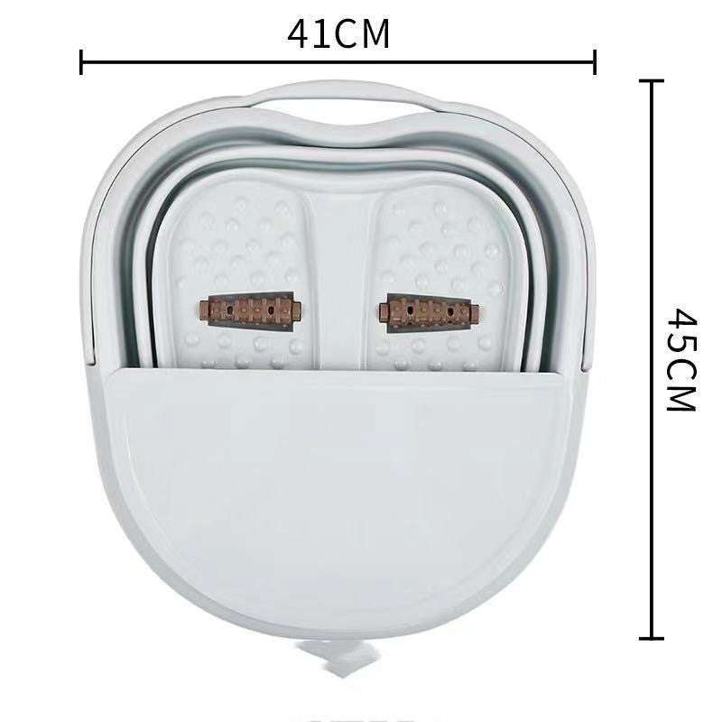Foldable plastic footbath with massage balls, compact and space-saving design