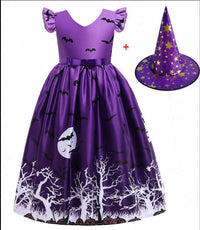 Halloween Princess Dress Halloween printed mesh costume for girls