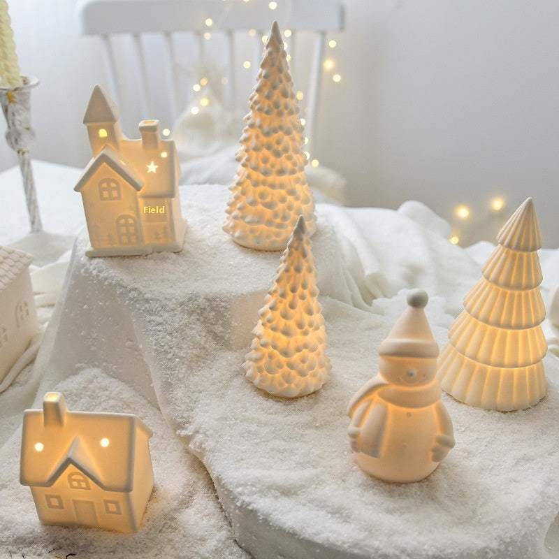Ceramic Christmas Tree Desktop Luminous Holiday Decoration