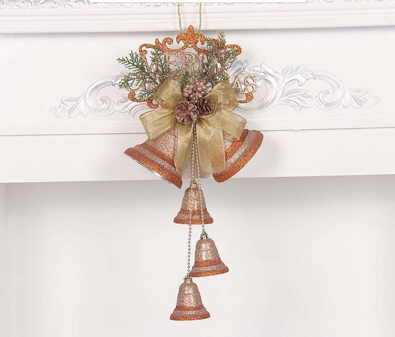 Christmas Big Bell hanging on Christmas tree, holiday decoration