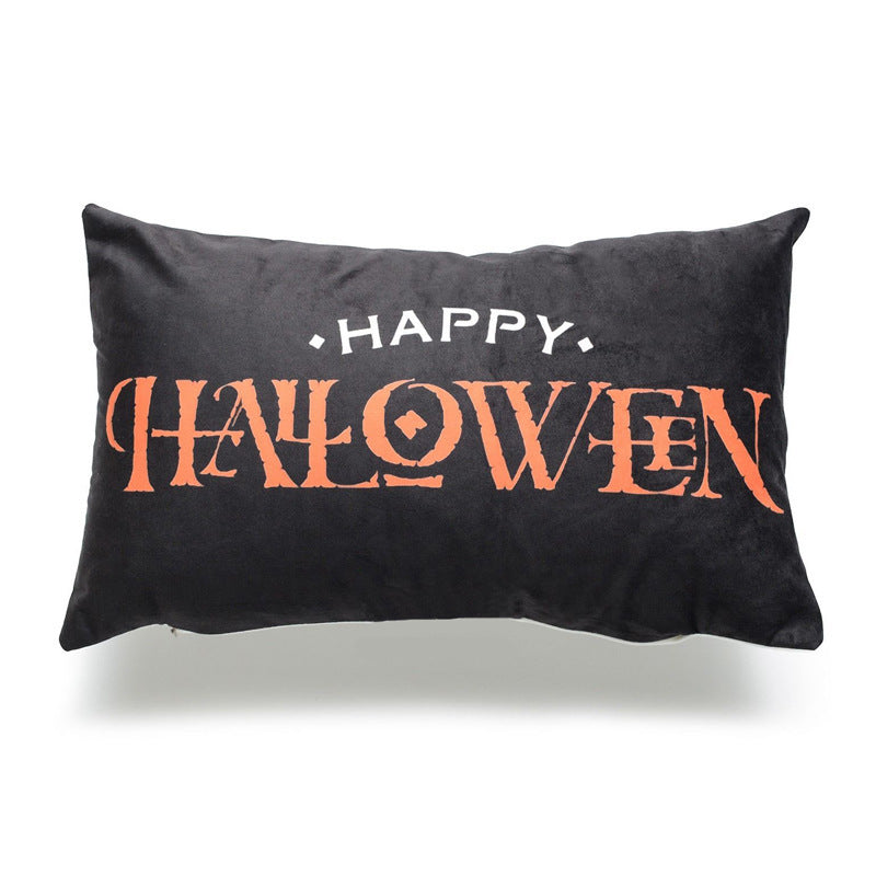 Halloween pillowcase spooky decorative cushion cover with pumpkin design