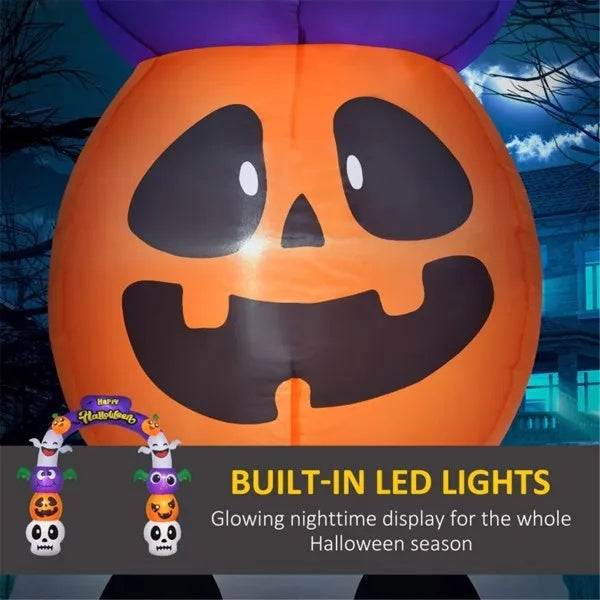 Inflatable Halloween Archway with LED lights in yard