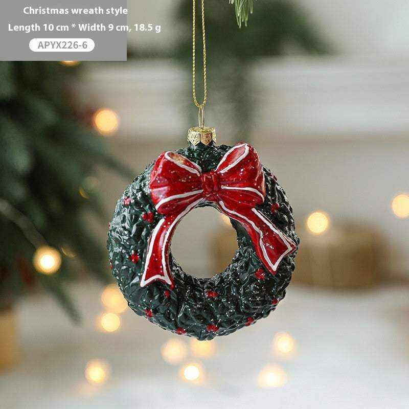 Christmas Tree Decorations Painted Plastic Christmas Pendant
