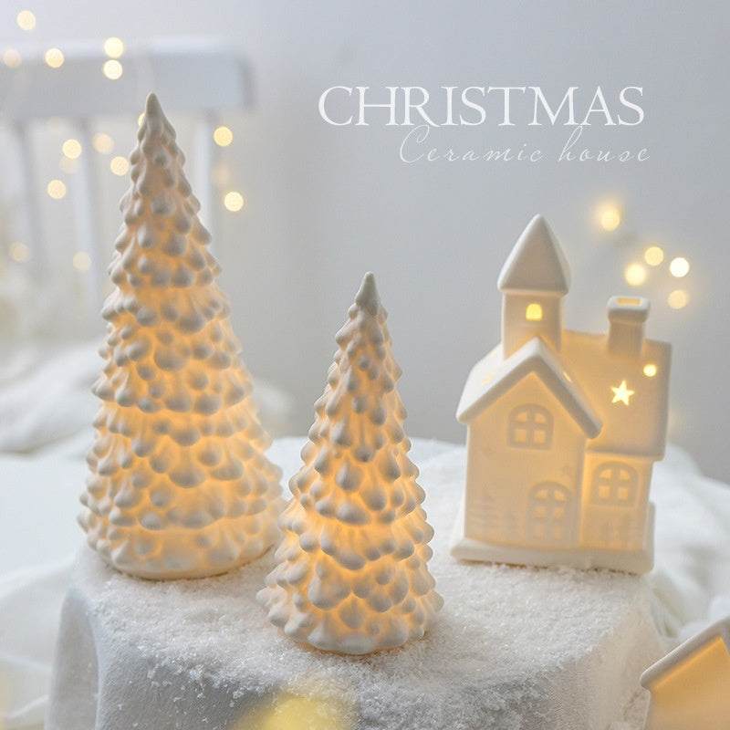 Ceramic Christmas Tree Desktop Luminous Holiday Decoration