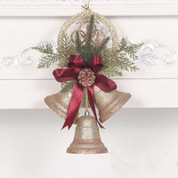 Christmas Big Bell hanging on Christmas tree, holiday decoration