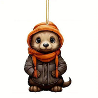 Acrylic flat Christmas Tree Decoration hanging on tree