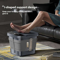 Portable electric folding feet-washing basin with massage function and remote control