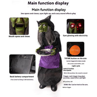 Halloween End Plate Witch Electric Voice-activated Induction Decoration Ornaments