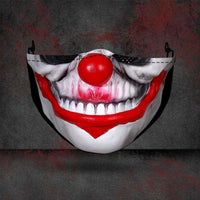 Halloween printed mask with scary red teeth design, cotton material, unisex face cover with ear loops for all seasons