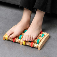 Wood Six Row Large Roller Foot Acupoint Hand Massage Foot Massager