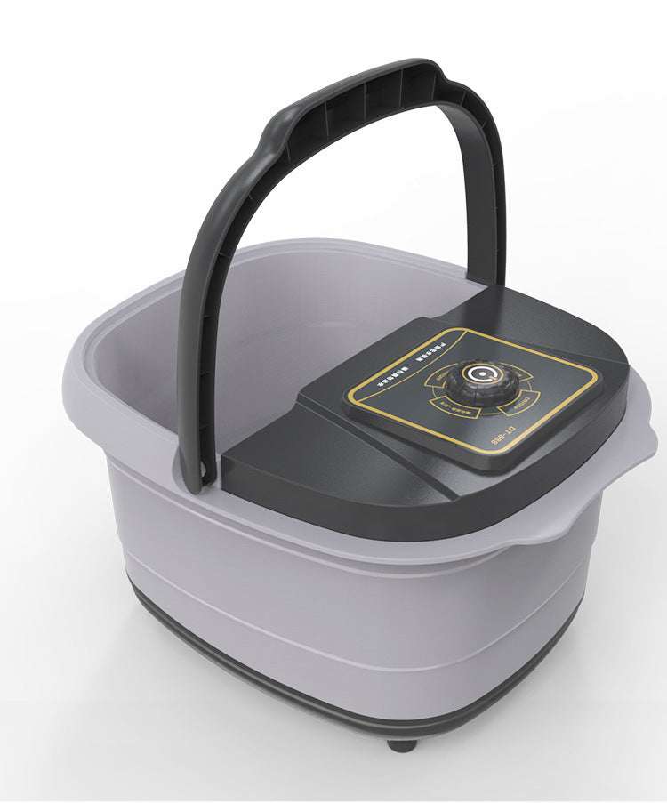 Fully automatic heating massage foot wash basin with mechanical control and infrared sterilization in black and gray