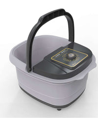 Fully automatic heating massage foot wash basin with mechanical control and infrared sterilization in black and gray