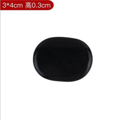 Black spa energy stone natural volcanic hot stone for massage 3x4cm 0.3cm thick