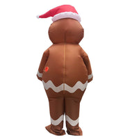 Adult gingerbread man costume Christmas eve christmas decoration with Santa hat