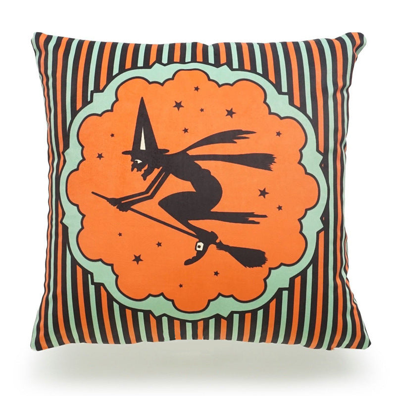 Halloween pillowcase spooky decorative cushion cover with pumpkin design