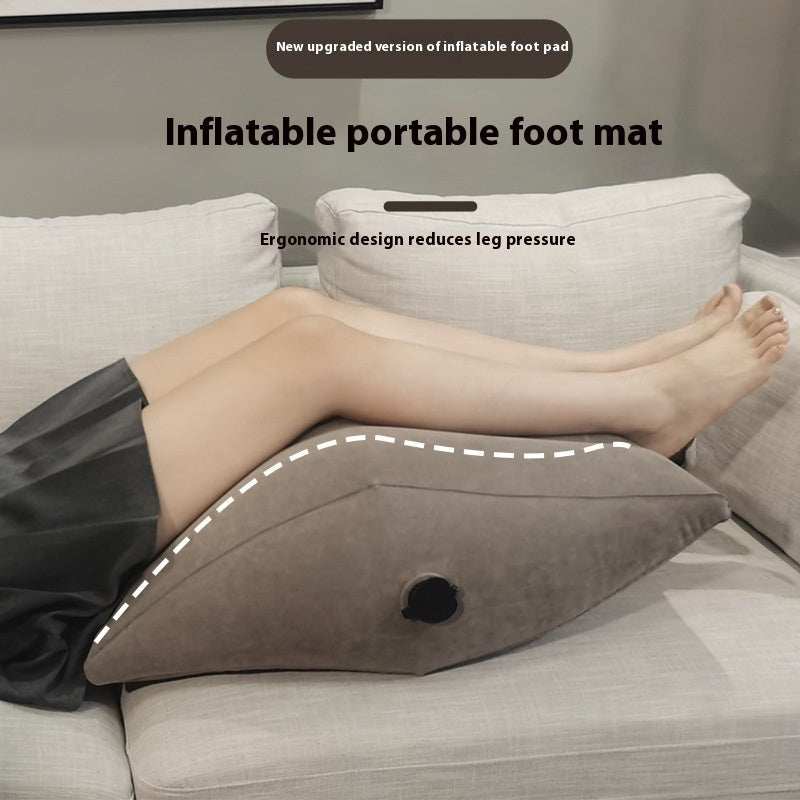 Home Artifact Inflatable gray PVC wedge leg pillow reducing leg pressure on sofa