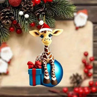 Acrylic flat Christmas Tree Decoration hanging on tree