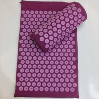 Purple pink needle mat cushion and pillow two-piece set on white background