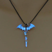 Fashion Trendy Men's Luminous Flame Dragon Necklace jewelry