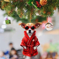 Acrylic flat Christmas Tree Decoration hanging on tree