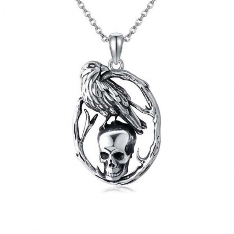 Creative Retro Halloween Skull Pendant Necklace gothic jewelry