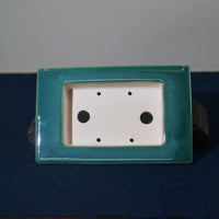 Japanese style ceramic basin with green ice color and cloud foot design, classical desktop tablet manger basin