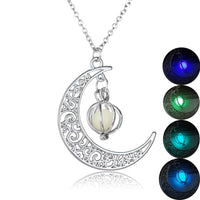 Fashion Moon Natural Glowing Stone Necklace Pendant