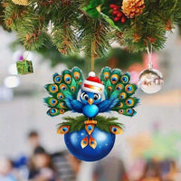 Acrylic flat Christmas Tree Decoration hanging on tree