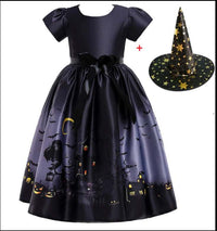Halloween Princess Dress Halloween printed mesh costume for girls