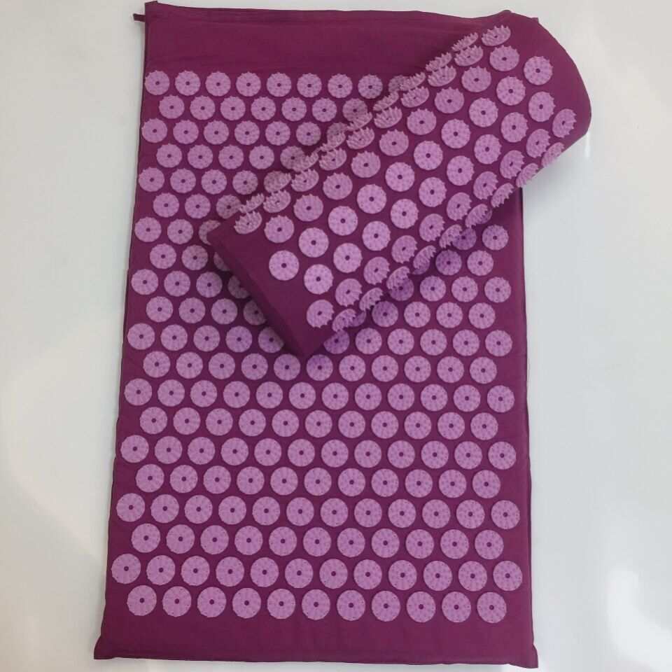 Purple pink Needle Mat Cushion pillow and mat set made of cotton cloth