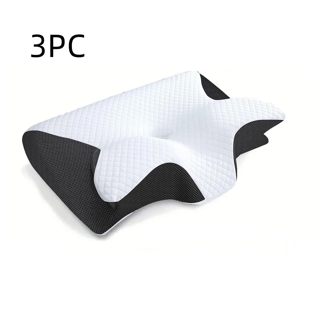 Memory Foam Cervical Pillow, 2 In 1 Ergonomic Contour Orthopedic Pillow For Neck Pain, Contoured Support Pillows,Neck Pillow