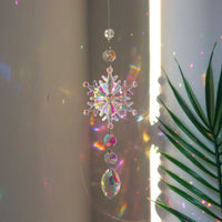 AB color snowflake dreamcatcher Christmas tree decoration hanging ornament with sparkling crystals