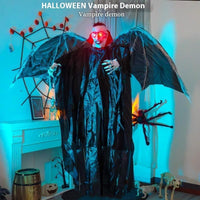 Black 1.6m Big Bat Vampire Pendant ornament with luminous wings for Halloween decoration