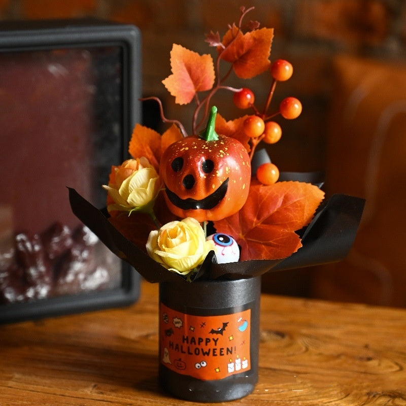 Halloween Pumpkin Simulation Bouquet Grimace Ornaments