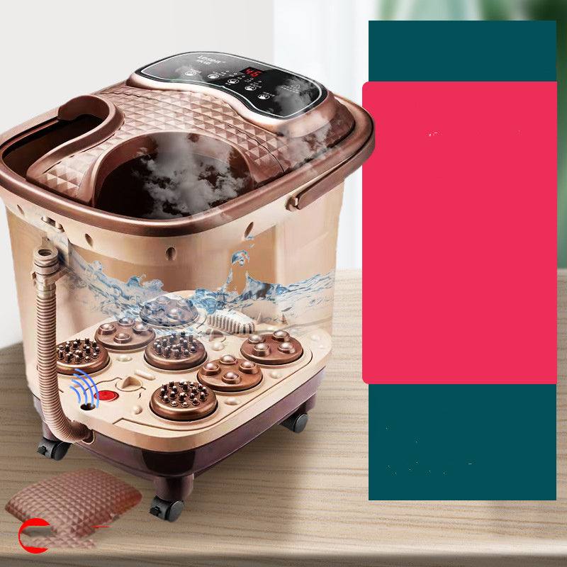 Automatic electric heating foot bath with massage, constant temperature, and remote control features