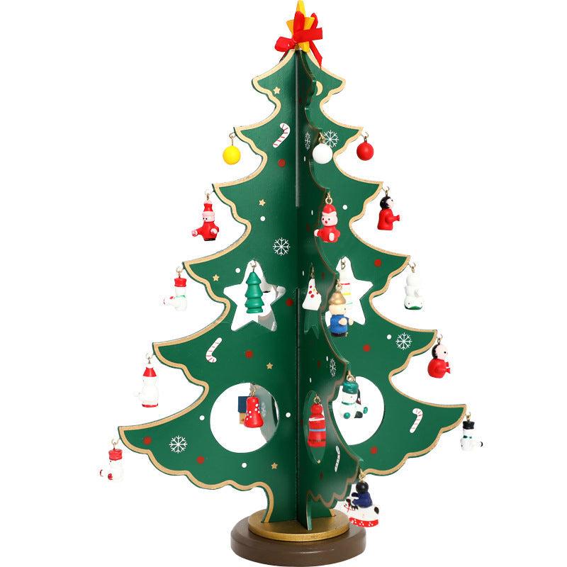 Christmas Decorations wooden desktop Christmas tree