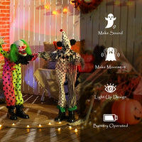 Stacked creepy clowns Halloween decoration with moving parts and sound effects