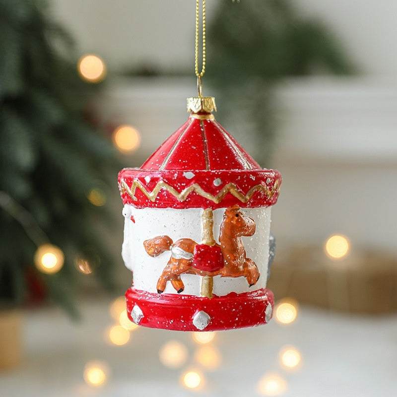 Christmas Tree Decorations Painted Plastic Christmas Pendant