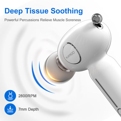 DRS-8120D Mini Massage Gun - Deep Tissue Percussion Massager With Heating Function, 5 Speed Levels, Portable Muscle Relaxation For Athletes & Recovery, USB Rechargeable