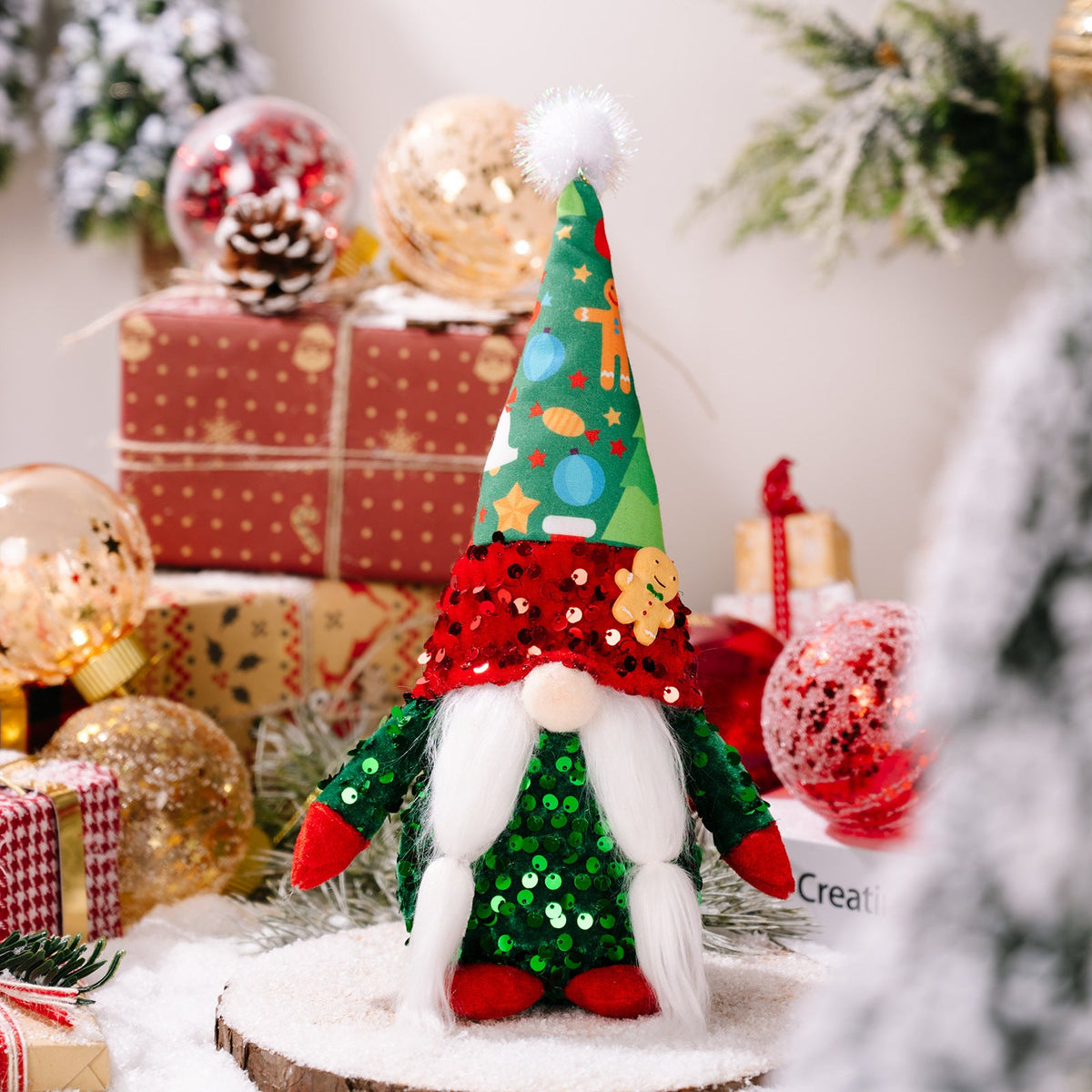 Christmas Fabric Decor - Faceless Doll Ornament for Holiday Decor