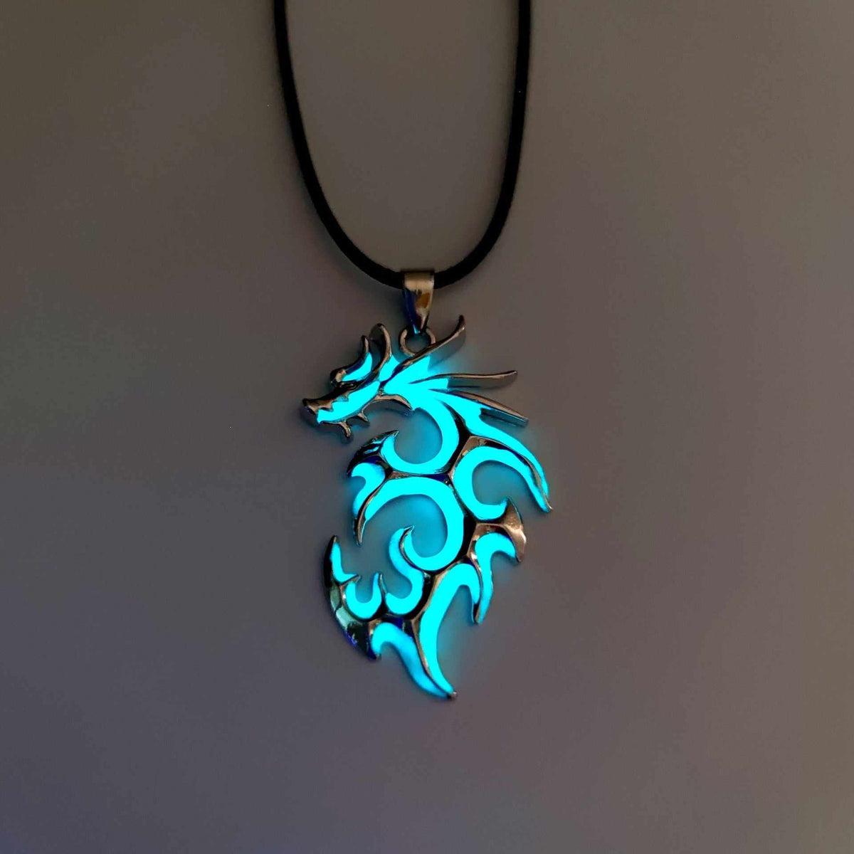 Fashion Trendy Men's Luminous Flame Dragon Necklace jewelry
