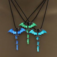 Fashion Trendy Men's Luminous Flame Dragon Necklace jewelry