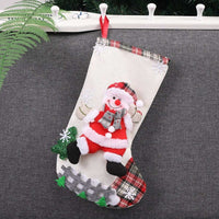 Christmas decoration Santa Claus cloth sock Christmas stocking hanging on white hooks