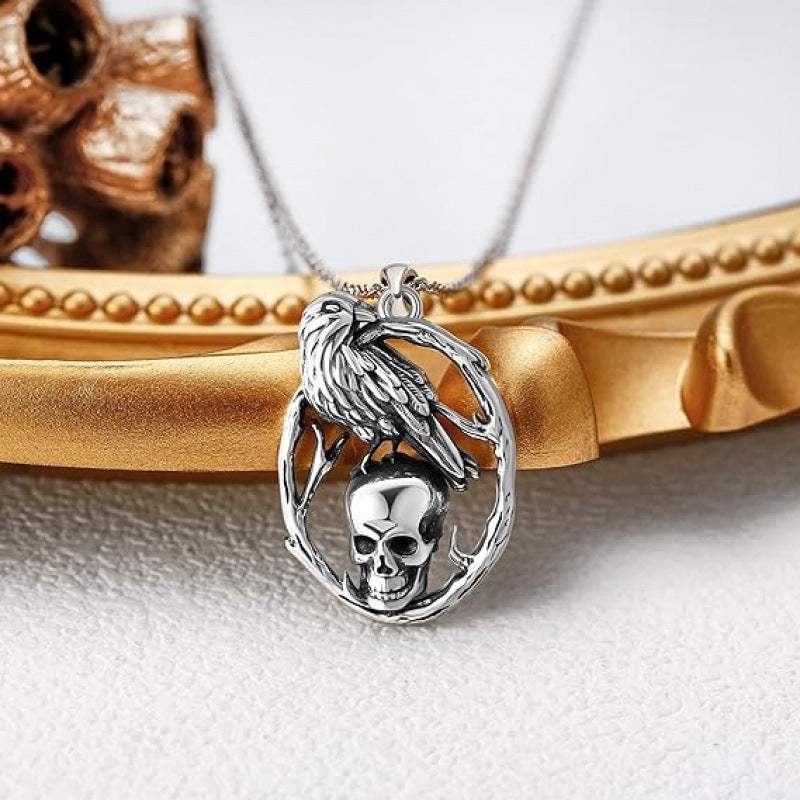 Creative Retro Halloween Skull Pendant Necklace gothic jewelry