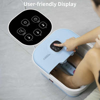 Electric collapsible foot spa with remote control and user-friendly display panel