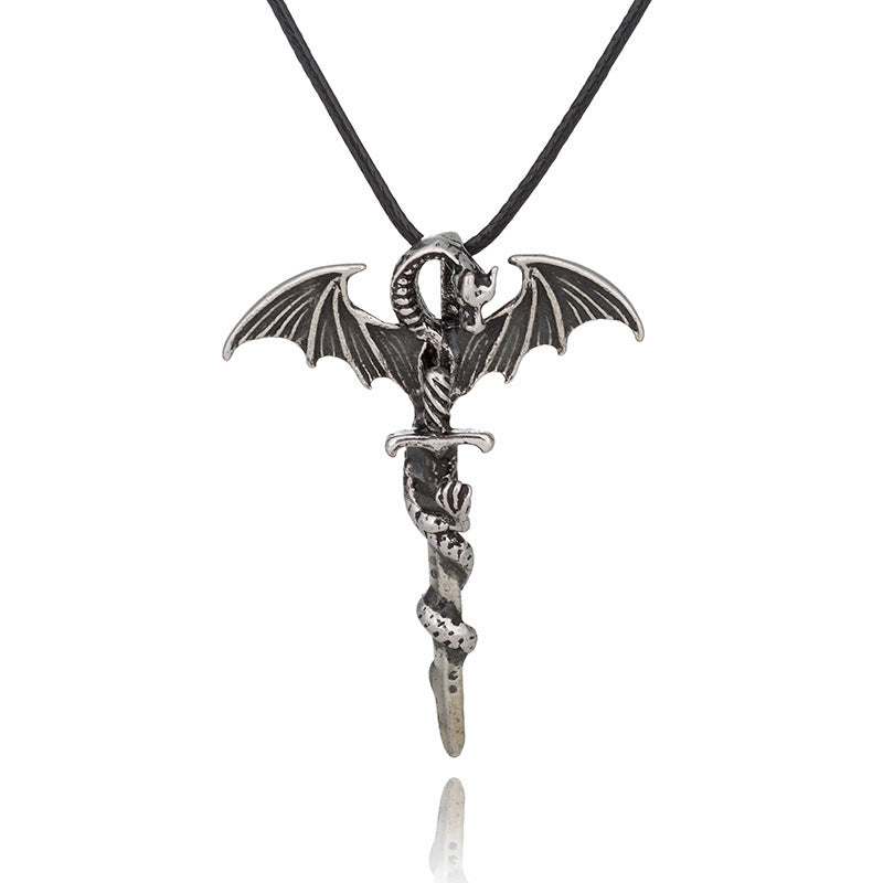 Fashion Trendy Men's Luminous Flame Dragon Necklace jewelry
